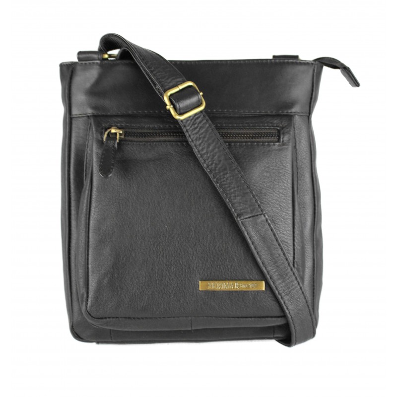 Umhängetasche aus Leder im Vintage-Stil 26x23x7 cm GORO Zerimar - 1