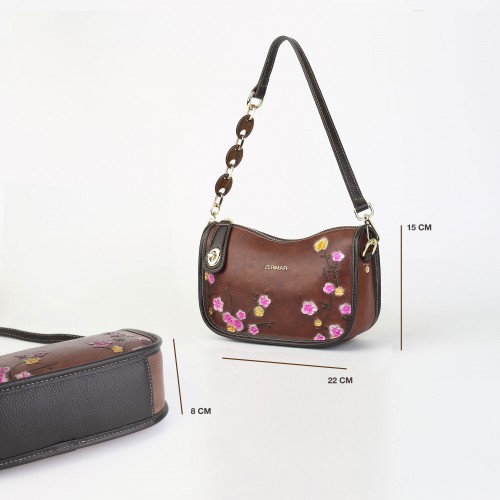 Geprägte Ledertasche mit...
