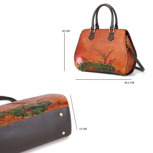 Gravierte Ledertasche mit...