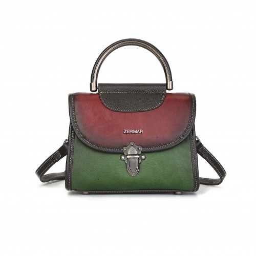 Gravierte Ledertasche mit...