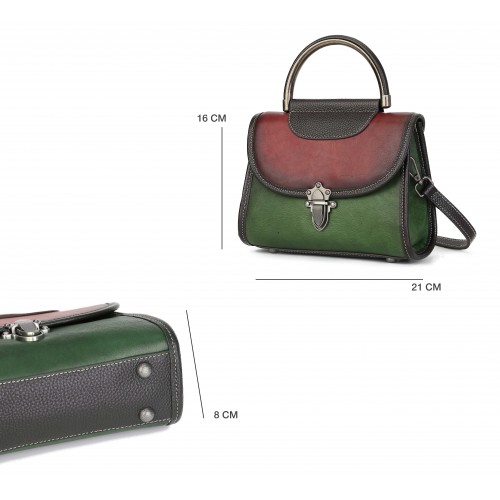 Gravierte Ledertasche mit...