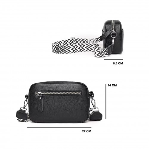 Leder-Umhängetasche 21x15x8...