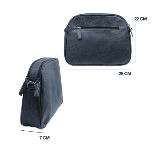 Leder-Umhängetasche 28x22x7...