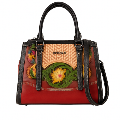 Lederhandtasche mit...