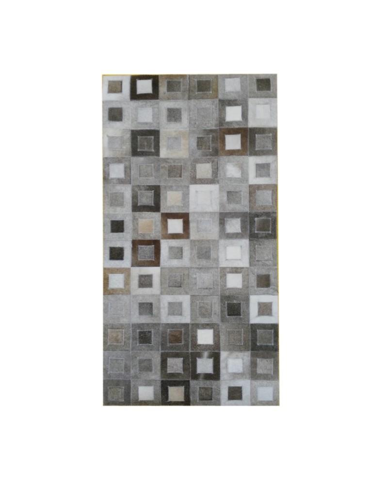 Patchwork Teppich Rindsleder 59x117 cm Zerimar - 1