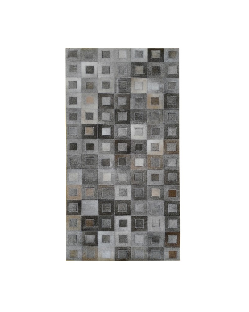 Patchwork Teppich Rindsleder 70x140 cm BLAGRE Zerimar - 1