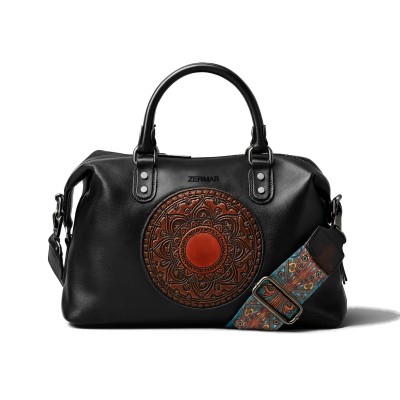 Lederhandtasche mit...