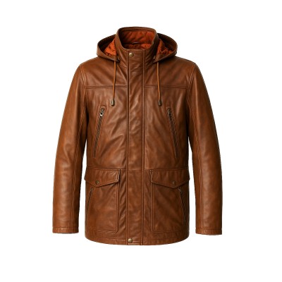 Lederparka mit abnehmbarer...