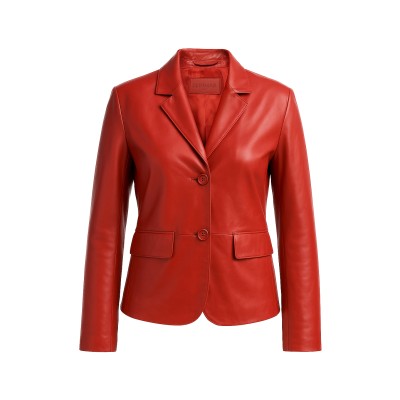 Eleganter Lederblazer mit...