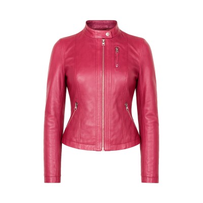 Lederjacke mit elastischen...