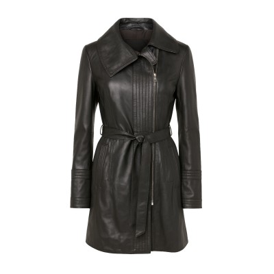 Leder-Trenchcoat mit...