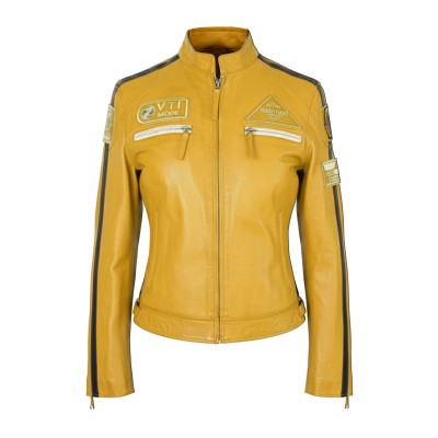 Heavy leather jacket with...