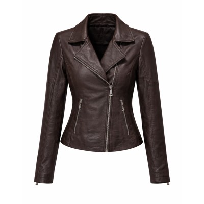Lederjacke im Bikerstil mit...