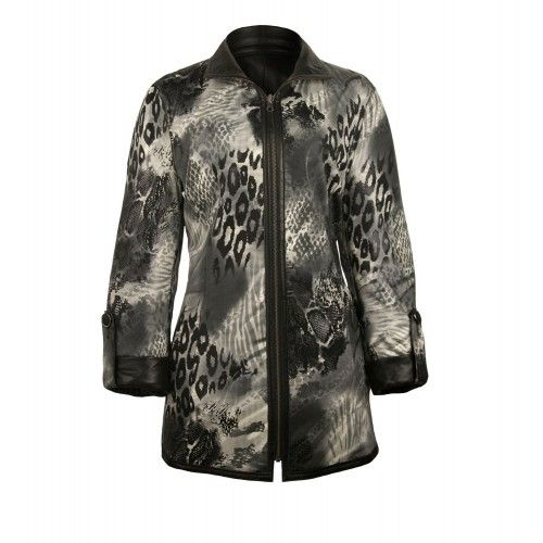 Lange Wendejacke aus Leder mit Reißverschluss Zerimar - 7