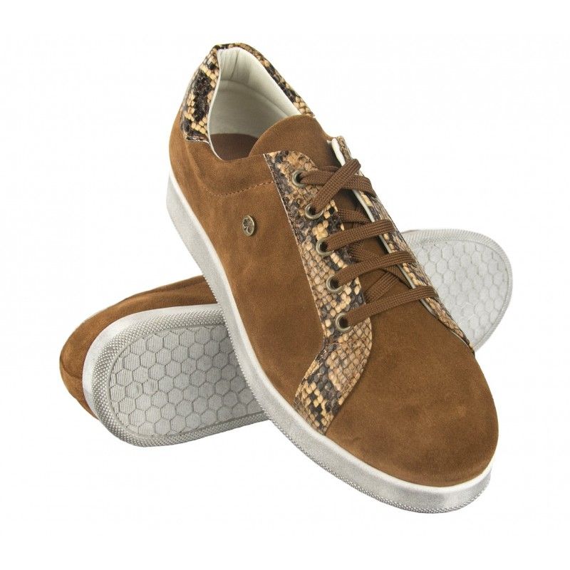 Farbige Lederturnschuhe mit Python-Print Zerimar - 5