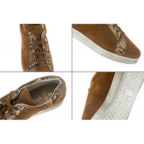 Farbige Lederturnschuhe mit Python-Print Zerimar - 6