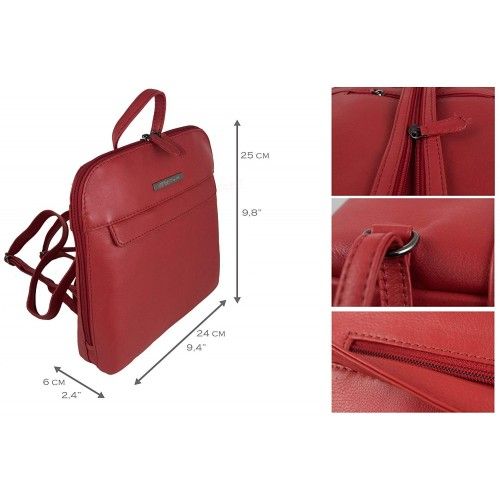 Damen Lederrucksack lässig 25x24x6 cm Zerimar - 11