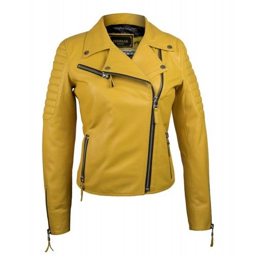 Lederjacke im Bikerstil mit gepolsterten Schultern für Damen Zerimar - 18