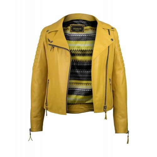 Lederjacke im Bikerstil mit gepolsterten Schultern für Damen Zerimar - 19