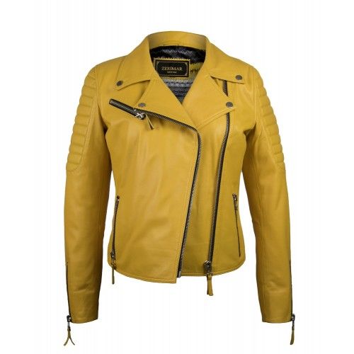 Lederjacke im Bikerstil mit gepolsterten Schultern für Damen Zerimar - 20