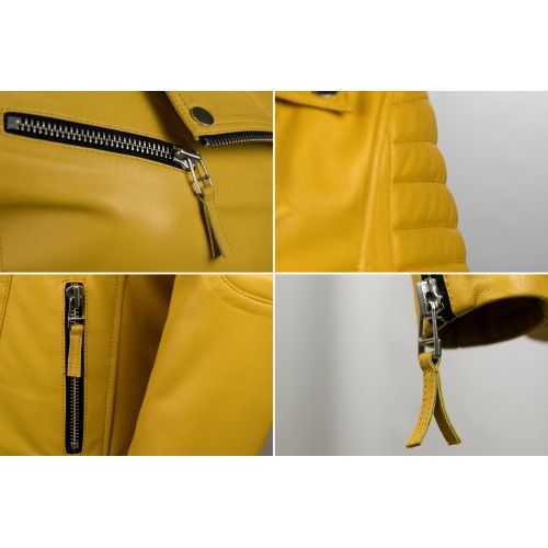 Lederjacke im Bikerstil mit gepolsterten Schultern für Damen Zerimar - 21