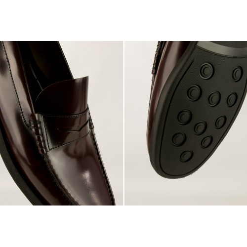 Burgunder Naturleder Slipper mit PLUS Größe Maske Zerimar - 4