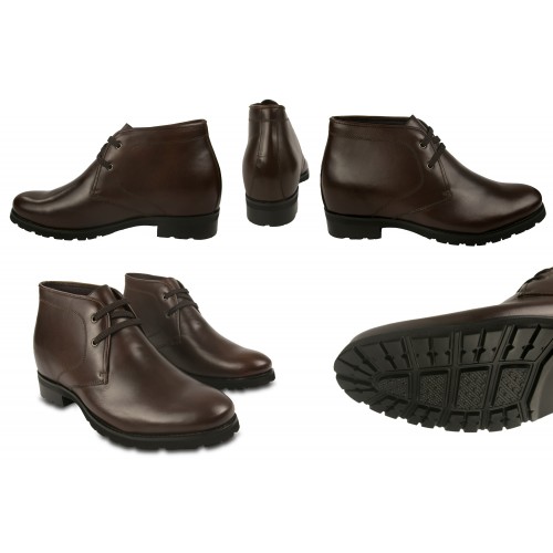 Lederstiefel mit braunen 7 cm Innenschlaufen Zerimar - 3