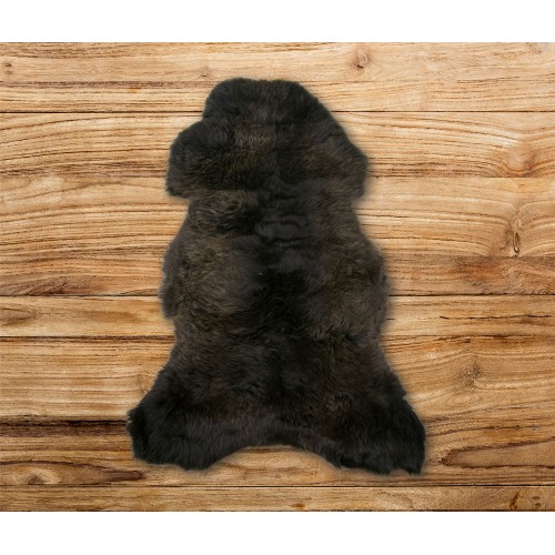 Natürlicher Lammfell Teppich 100x70 cm dunkelbraun und weiß Zerimar - 3