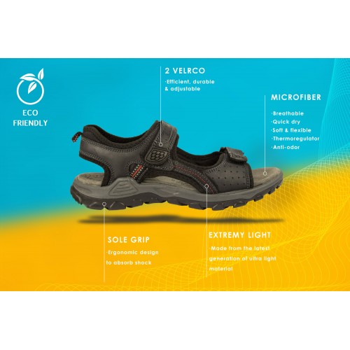 MOUNTAIN Ledersandalen mit Klettverschluss Zerimar - 12